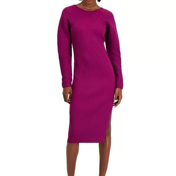 knee length dresses for ladies Never Leave You Behind Berry Purple Floral Midi Dress – Shop the Mint main image 1